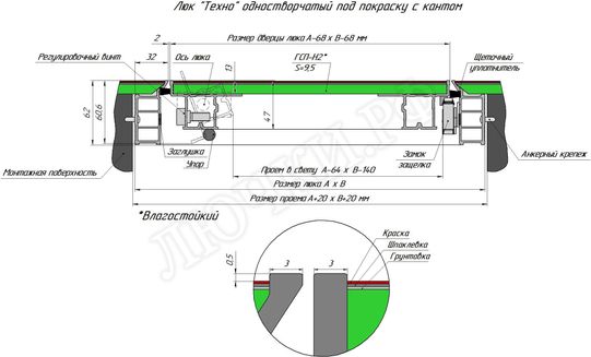 Люк под покраску Техно 600*2050 Люк под покраску Техно 600*2050