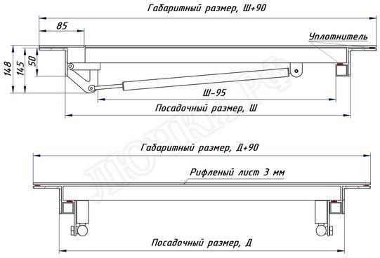 Уличный люк Дворник Уголок, нержавеющая сталь AISI 304 700*1800 Уличный люк Дворник Уголок, нержавеющая сталь AISI 304 700*1800