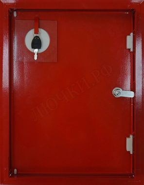 Люк сантехнический пожарный 400*300, петли справа, Отверстие справа-сверху Люк сантехнический пожарный 400*300, петли справа, Отверстие справа-сверху