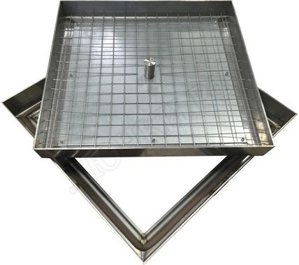 Напольный люк из нержавеющей стали AISI 430 700*700 Напольный люк из нержавеющей стали AISI 430 700*700